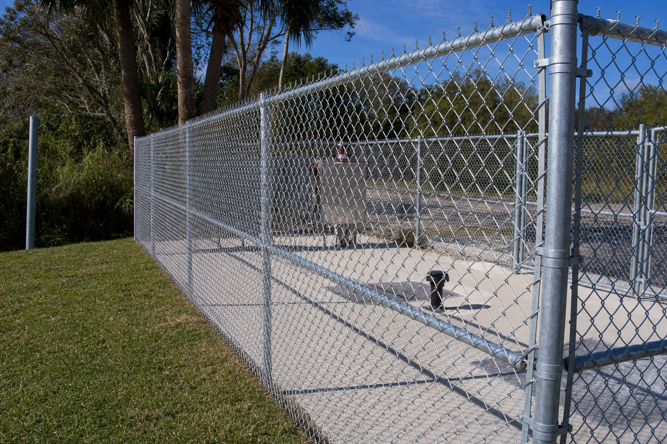 Chain link fence installation